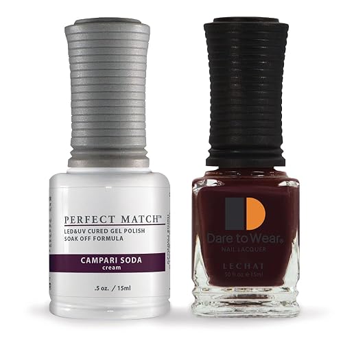 LeChat - Perfect Match Gel Polish - Campari Soda - Deep Raisin with Cream Finish - (0.5 Ounce) - Easy Application - Soak Off Formula Beauty & Personal Care LECHAT