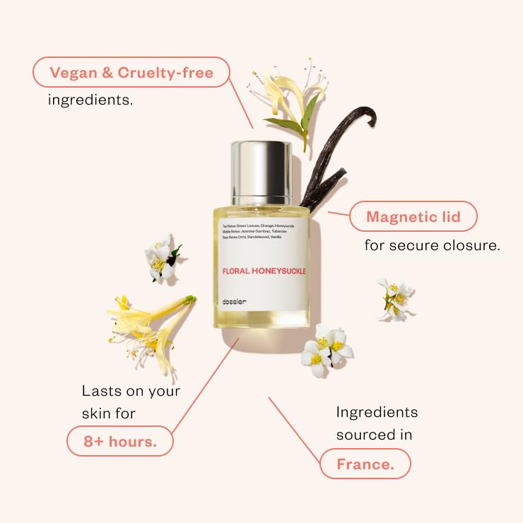 Dossier - Floral Honeysuckle - Eau de Parfum - Inspired by G.Bloom - Perfume Luxury - Pure Infused - Paraben-Free - Vegan - For Women - Fragrance 1.7