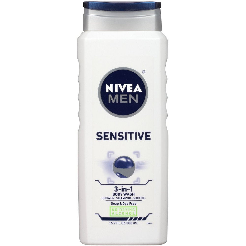 Nivea For Men Sensitive Body Wash 16.9 Ounce (Value Pack of 7)