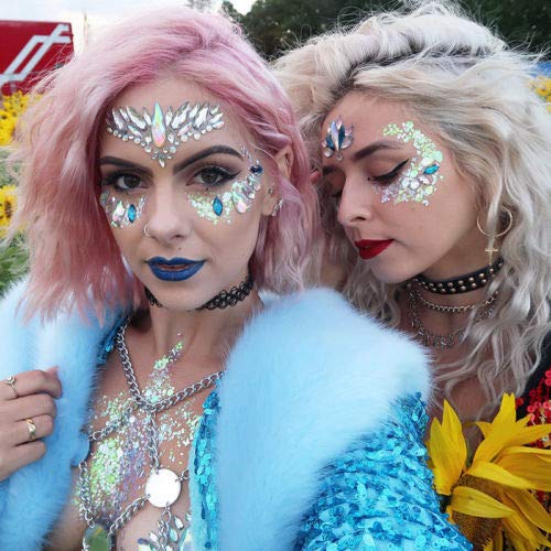 Christmas Face Gems,3PCS Crystal Body Glitter Face Stickers Festival Makeup Jewels Temporary Tattoo Glitter Rhinestone Adhesive for Face Eyes Body