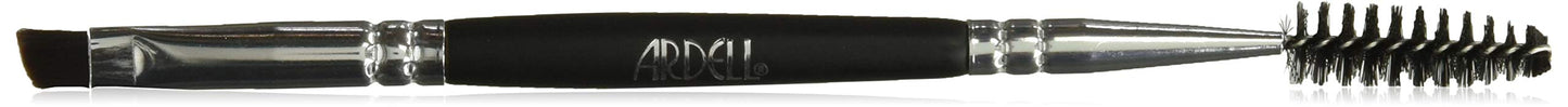 Ardell Duo Brow Brush Grooming Tool, 2-in-1 Angled Eyebrow Brush with Spoolie, For Natural looking Brow
