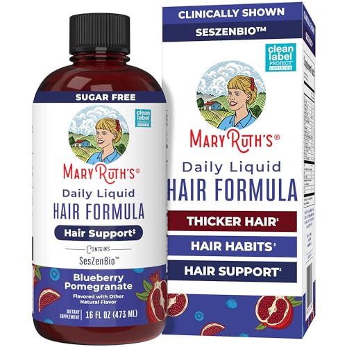 MARYRUTH'S Daily Liquid Hair Formula | With 500 mg SesZenBio™ + 2,500 mcg Biotin | Vitamin C | Thicker, Stronger Hair for Women | Hair, Skin, & Nail Beauty and Personal Care MARYRUTH'S Default Title