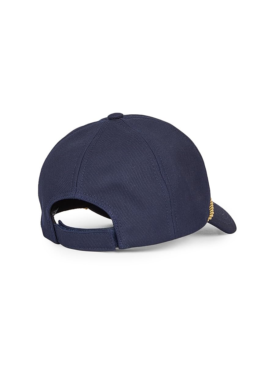 Balmain, Embroidered Logo Patch Baseball Cap, Navy Black Gold