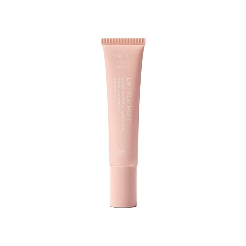 SWEET JULY SKIN Lip Treatment - Hydrating & Plumping Lip Balm with a Lip Peptide and Antioxidant Fruit Oils, Smooths & Softens, Vegan, Clean, 0.5 oz