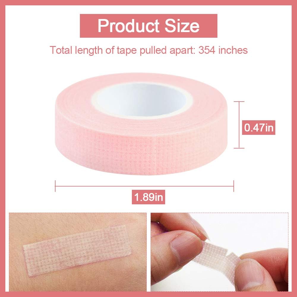 EBANKU 5 Rolls Eyelash Extensions Tape, Eye Tape for Lash Extension Breathable Micropore Fabric Tape for Eyelash Extension Supplies (9m/10 Yards)