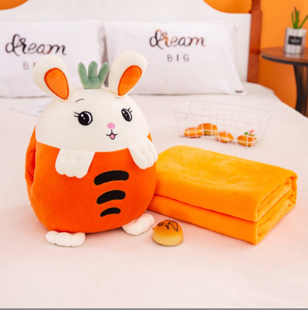 YUDONG Kids Stuffed Animal Travel Blanket and Pillow Set, Adorable 3 in 1 Multifunctional Fruit Plush Pillow with Hand Warmer Design, Perfect for…