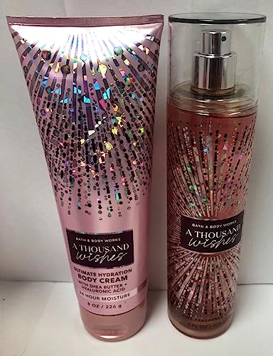 Bath and Body Works - A Thousand Wishes - Gift Set - Fine Fragrance Mist & Body Cream Beauty & Personal Care Bath & Body Works