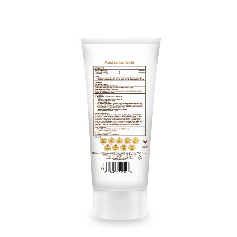Australian Gold Botanical SPF 30 Mineral Sunscreen Lotion, Non-Chemical Sunblock with Titanium Dioxide & Zinc Oxide, Native-Australian Ingredients