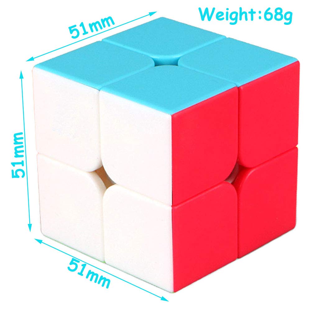 TANCH QIYI Speed Cube 2X2X2 No Stickers Magic Cube Puzzle Toy for Kids & Adults (Colorful)…