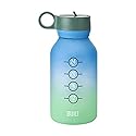 Built 32oz Single-Walled Motivational Bottle with Straw Lid, Sea Glass, Spill Resistant Travel Cup Keep Drinks Cold for Travel