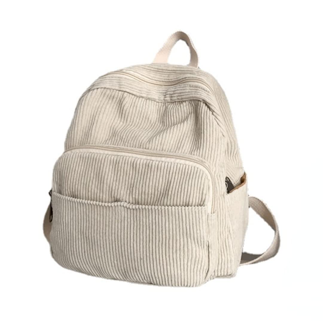 GGOOB Small Backpack Purse for Women - Cute Mini Corduroy Bookbag - Aesthetic Tiny Backpack