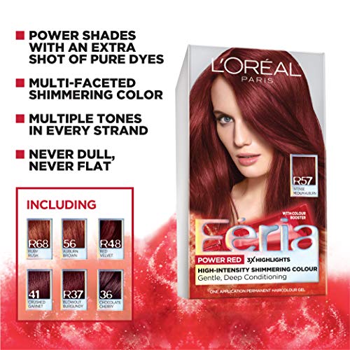 L'Oreal Paris Feria Multi-Faceted Shimmering Permanent Hair Color, 41 Crushed Garnet (Rich Mahogany), Pack of 1, Hair Dye