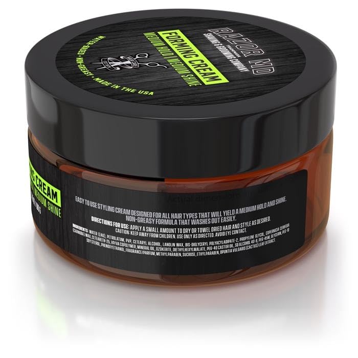 Razor MD Water-Based Forming Cream for Men, Medium Hold and Shine, Mens Hair Styling Product, 3.75 oz