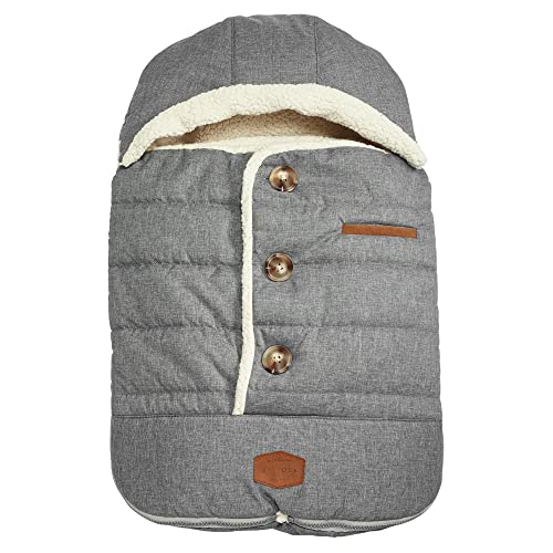 JJ Cole - Urban Bundleme, Canopy Style Bunting Bag to Protect Baby from Cold & Winter Weather in Car Seats & Strollers, Graphite, Infant, Grey