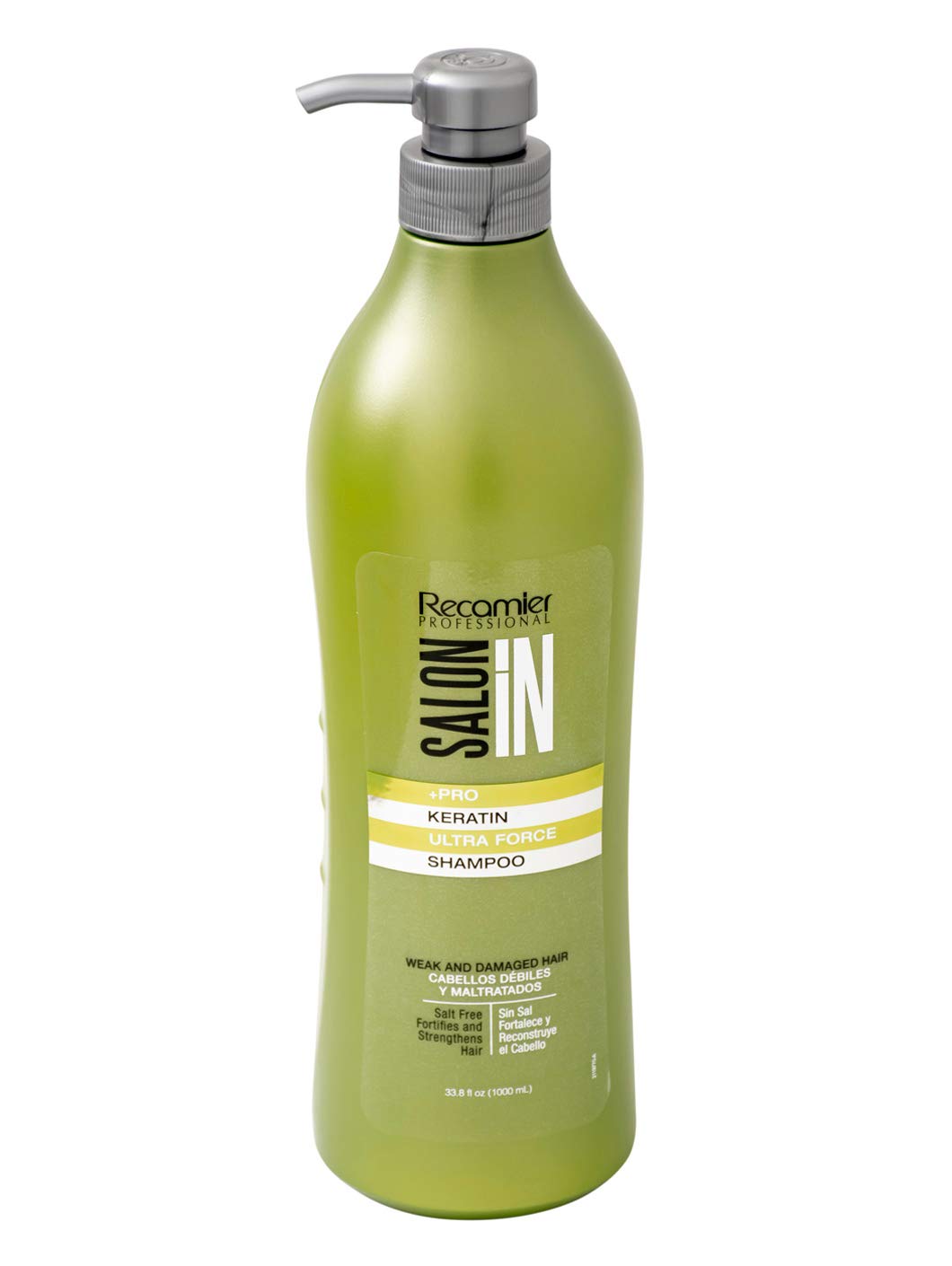 Salon In by Recamier | Keratin Ultra Force Hair Shampoo and Conditioner Set (33.8 fl oz / 1000 ml) | Repair & Strength