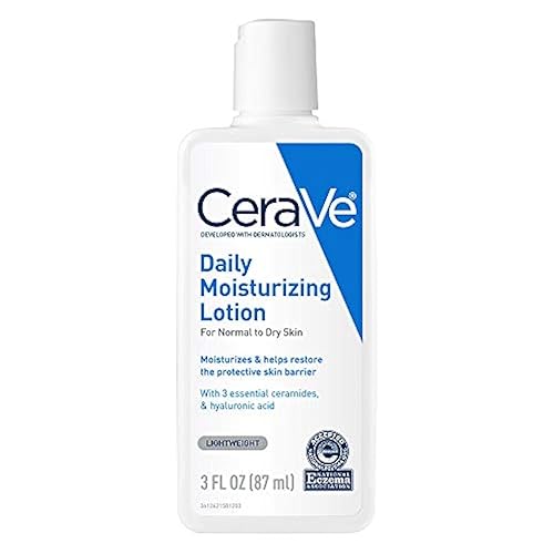 CeraVe Daily Moisturizing Lotion | 3 Ounce | Face & Body Lotion for Dry Skin with Hyaluronic Acid | Packaging May Vary