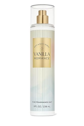 Bath & Body Works Vanilla Romance Fine Fragrance Mist 8 fl oz - Sweet Vanilla, Jasmine Petals & Amber Blend - Body Spray for Women & Men - Light