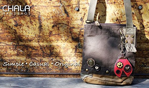 Chala Patch Cross-Body Women Handbag, Canvas Messenger Bag (Poodle Olive)