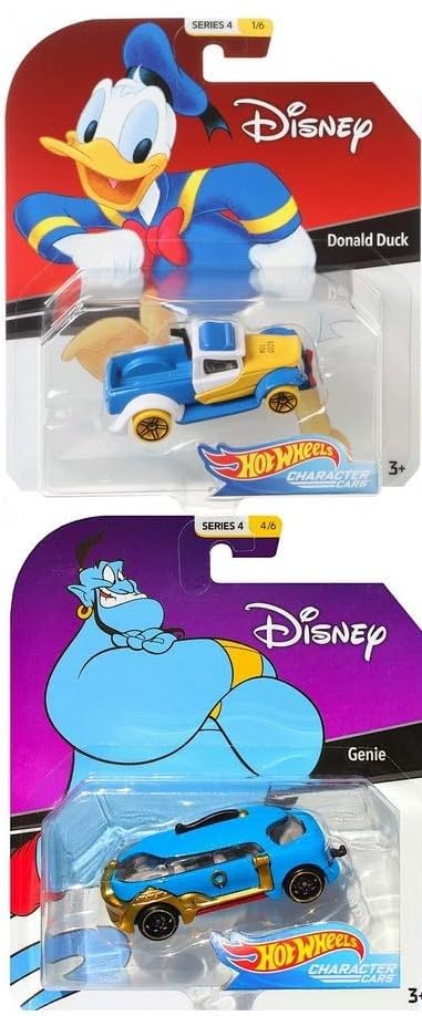 Hot Wheels 2019 Disney/Pixar Character Cars Series 4, Set of 6 Collectible Die Cast Toy Cars Moana, Dory, Donald Duck, Genie, Simba, Baymax