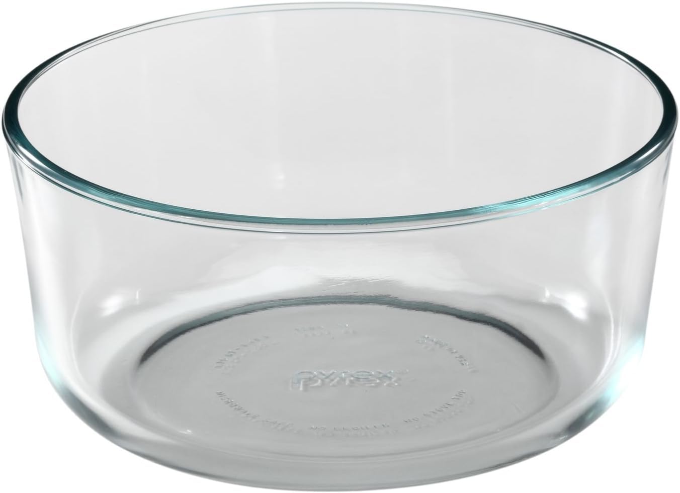 Pyrex Storage Plus 7-Cup Round Glass Food Storage Dish, Blue Cover, Pack of 2