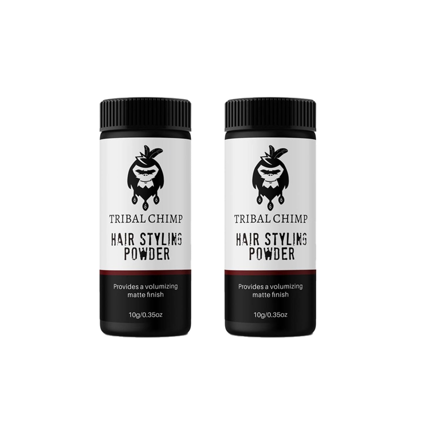 Tribal Chimp Hair Styling Powder, All-day Invisible Hold Hair Volumizer and Texture for Men and Women, Styling Powder with Matte Finish- 2-Piece Set