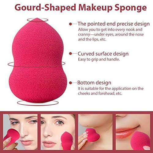 EDA LUXURY BEAUTY PINK Beauty Sponge - Super Soft & Smooth Makeup Sponge, Liquid, Foundation, Concealer, Cream, Powder Applicator - Gourd Shape Makeup