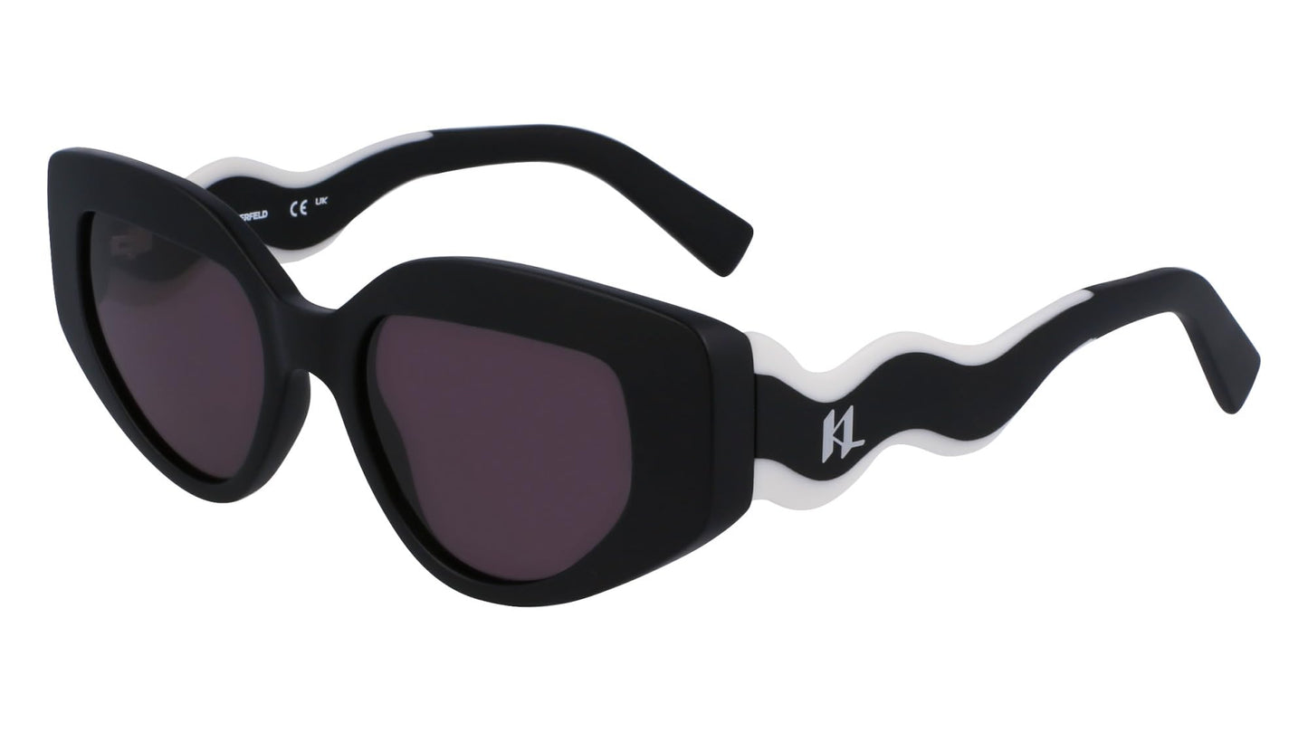 KARL LAGERFELD Women's Sunglasses KL6144S - Matte Black with Solid Smoke Lens