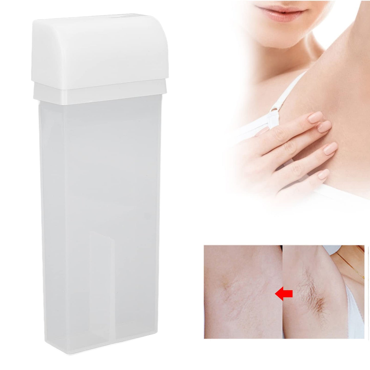 Hair Removal Wax Bottle, Portable Refillable Depilatory Wax Roller Bottle for Home for Men Women Beauty and Personal Care 01 02 015