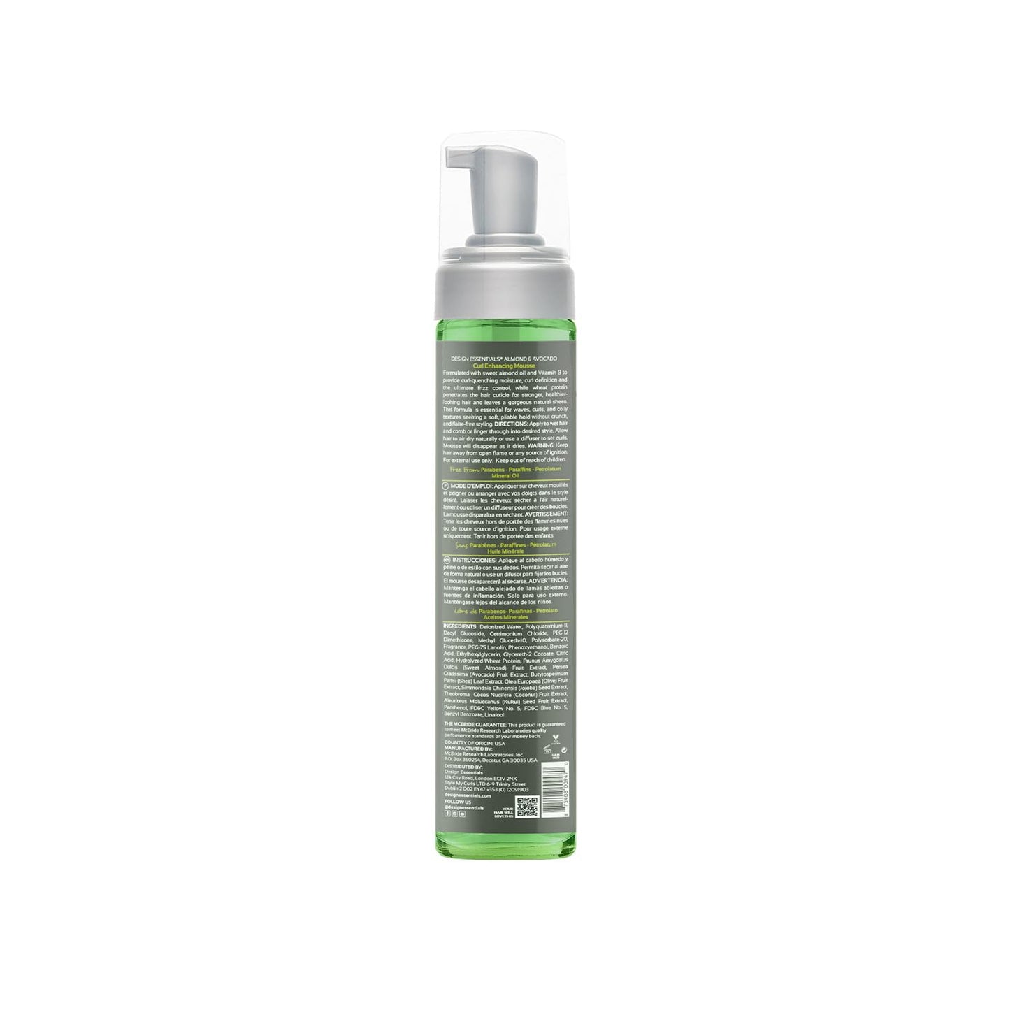 Design Essentials Almond and Avocado Curl Enhancing Hair Mousse for Curly Hair; 10 Oz (Pack of 1)