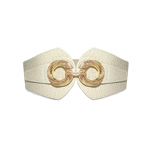 gingokuo Wide Elastic Waist Belts for Women Fashion Cinch Belts for Dresses Jeans Jumpsuit Beige M
