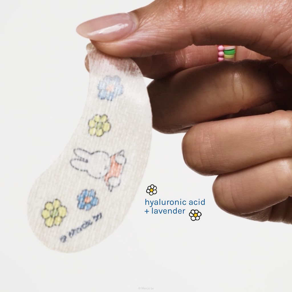 The Crème Shop x Miffy Calming Cloud Hydrogel Under Eye Patches - 5 Korean Skincare Eye Masks with Hyaluronic Acid & Lavender, for Dark Circles, Puffy