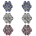 Carede 1.2 inch Rhinestone Butterfly Claw Hair Clips Hair Clamp,Crystal Bow Hair Jaw Clip Barrettes for Girls Women,Pack of 6