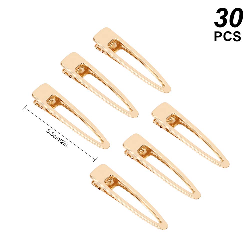 Gukasxi 30pcs Gold Alligator Hair Clips Barrettes Metal Hollow Hair Clip for Silicone Mold Making Pearl Acrylic Resin Hair Pin Hairbow Hairpins