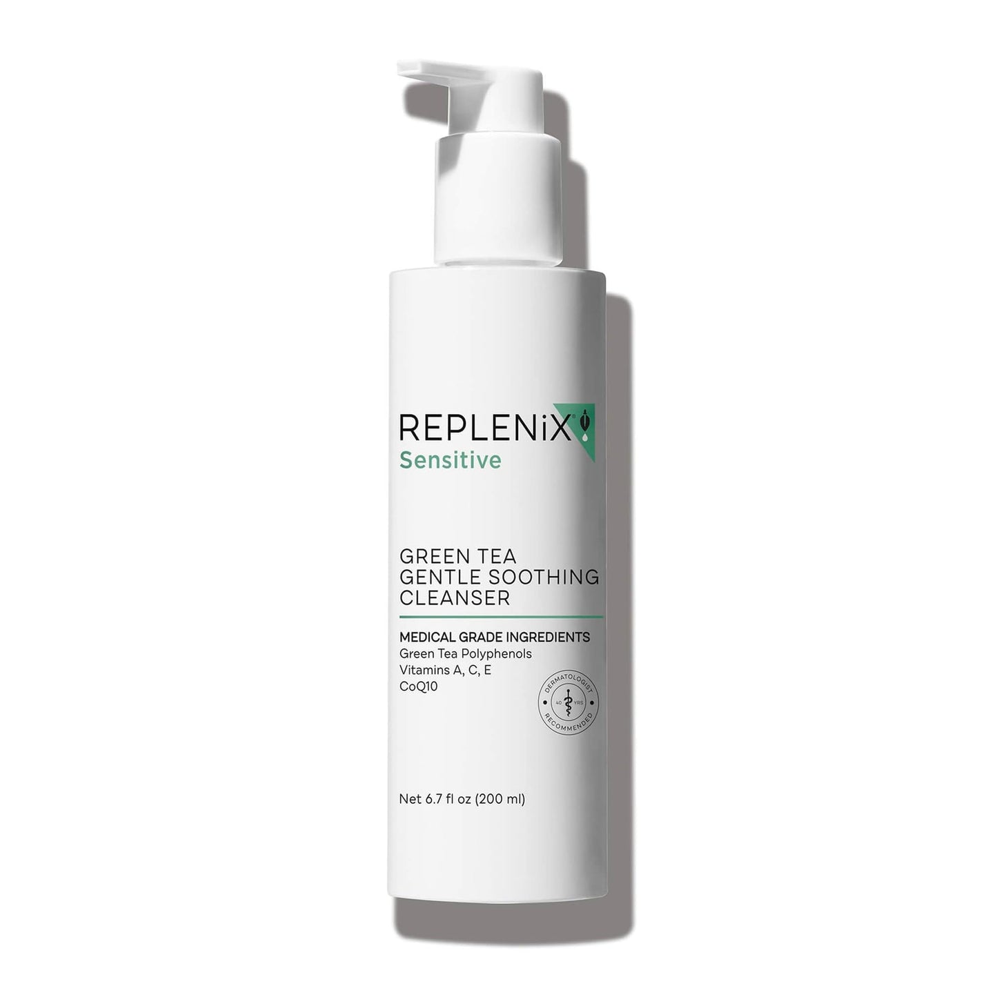 Replenix Green Tea Gentle Soothing Facial Cleanser, Medical-Grade Sensitive Skin Face Wash, Now with New & Improved Packaging (6.7 fl. oz)