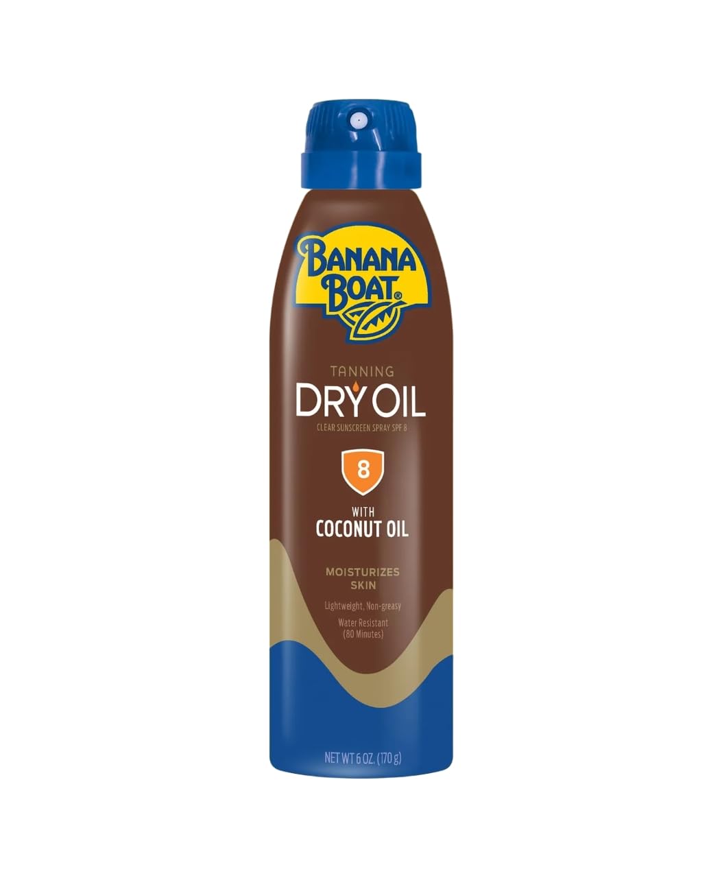 Banana Boat Continuous Spf#08 Spray Dry Oil With Argan Oil 6 Ounce (177ml) (6 Pack)
