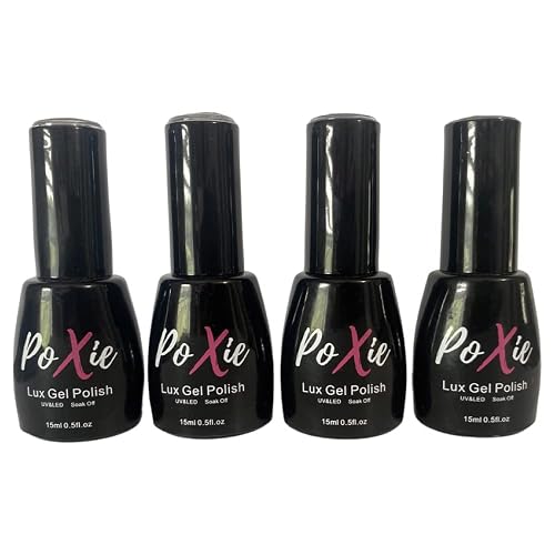 Poxie Nails Essentials 4 Pack Clear and Milky White 4-in-1 Base and UV and Matte Top Coats Beauty & Personal Care Poxie Creations