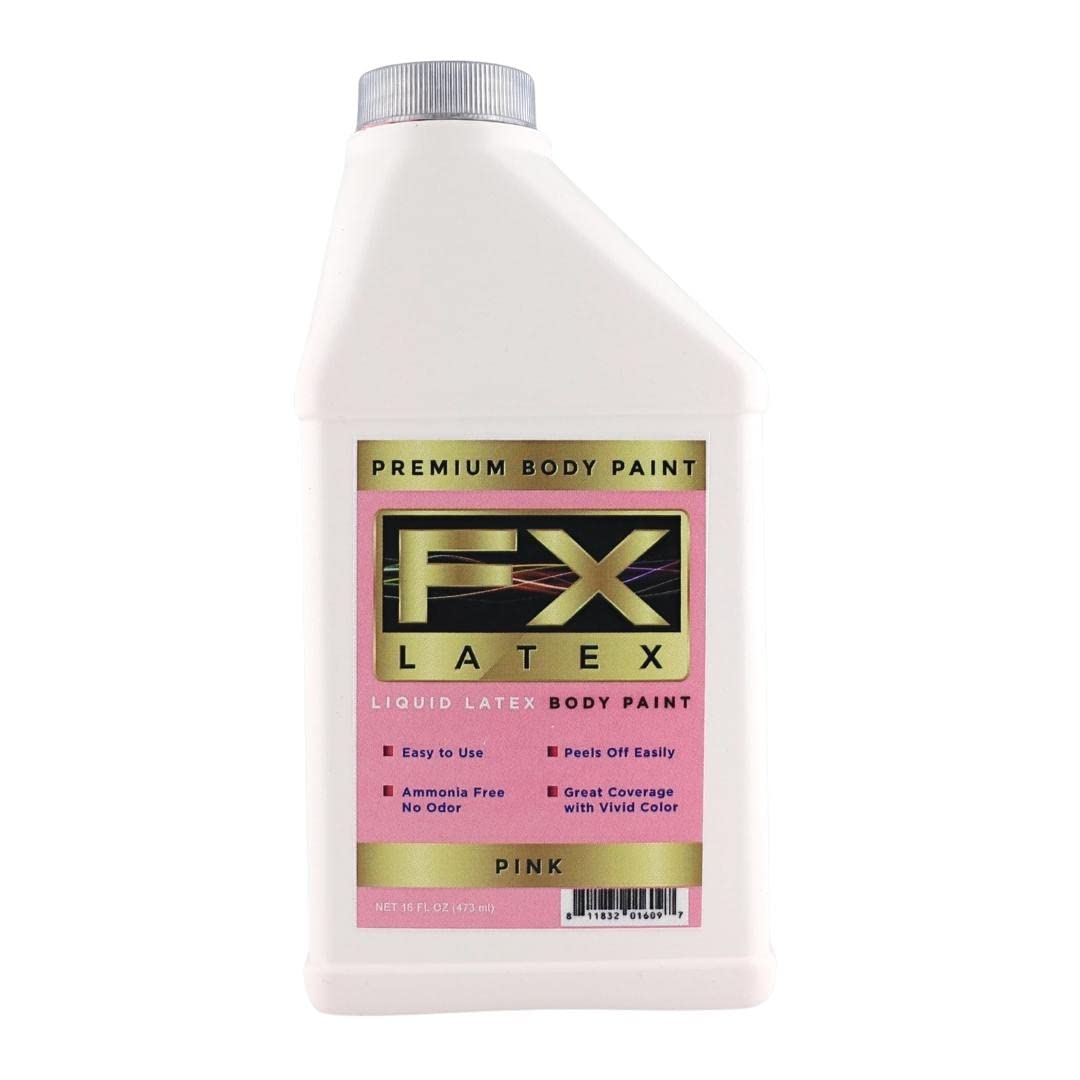 Liquid Latex Fashions- Ammonia Free Natural Face paint for Kids and Adults, Ideal for Artwork, Parties, School Plays, Cosplays and Concerts, Pink- 16