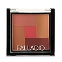 Palladio 2-In-1 Mosaic Blush and Bronzer, Silky Smooth Face Makeup Pressed Powder, Five Color Hues from Shimmering Pinks to Golden Browns, Rich