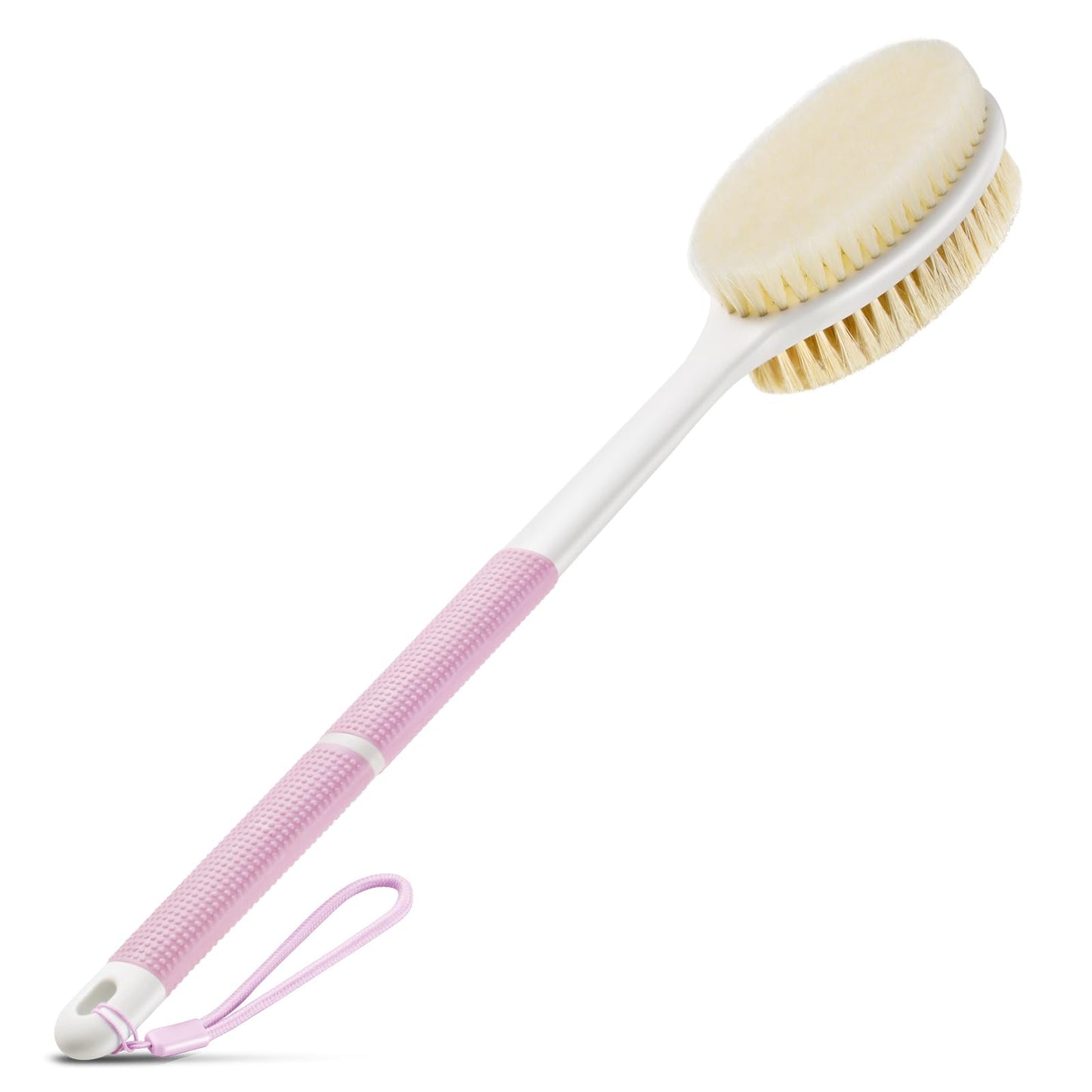 Backski Body Scrubber Anti Slip for Shower,Shower Brush Long Handle with Stiff and Soft Bristles,Body Wash Exfoliating Back Scrubber for Bath or Dry Beauty and Personal Care Backski