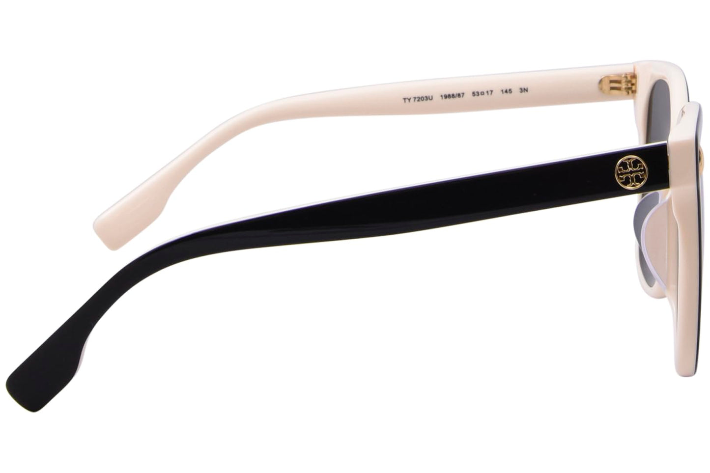 Tory Burch TY7203U 198887 Sunglasses Women's Black/Ivory/Grey Square Shape 53mm