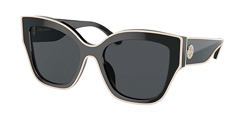 Tory Burch Sunglasses TY 7184 U 192987 Black With Ivory Piping