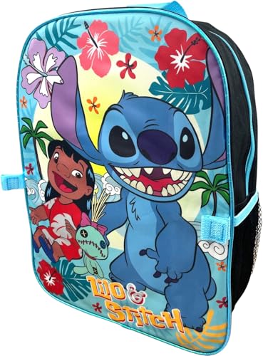Disney Stitch 16 Inch School Backpack With Removable Lunch Box Set (Lilo & Stitch)
