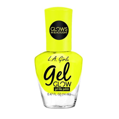 L.A. Girl Gel Glow Nail Polish 0.47 oz- 8 Colors, No UV Light Needed, Gel like Finish Polish (LED Glare) Beauty & Personal Care L.A. COLORS