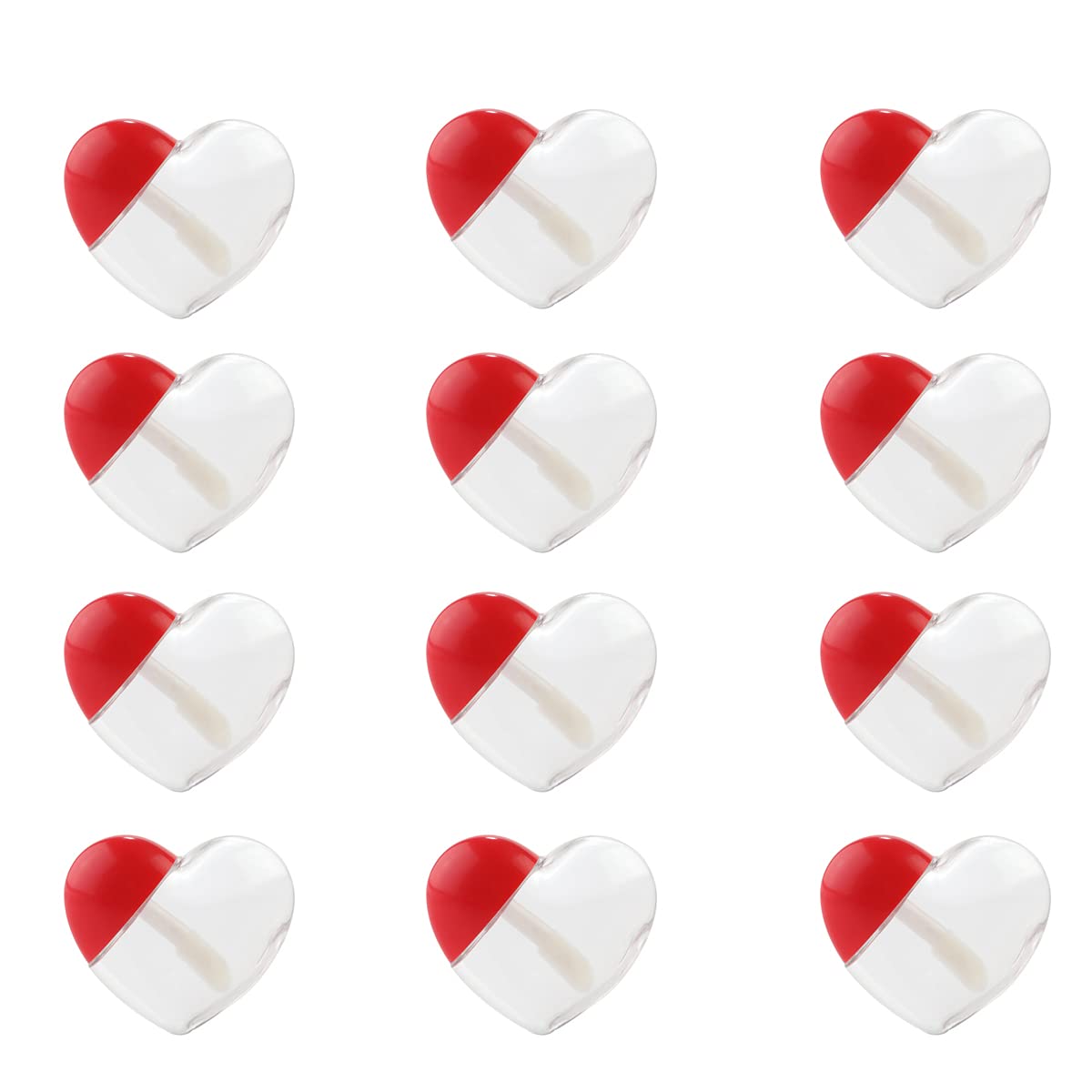 Ewanda store 20 Pcs 5ml Heart Shaped Empty Lip Gloss Tubes Containers Gloss Tubes Containers,Clear Mini Refillable Lip Oil Bottles for Women Girl DIY