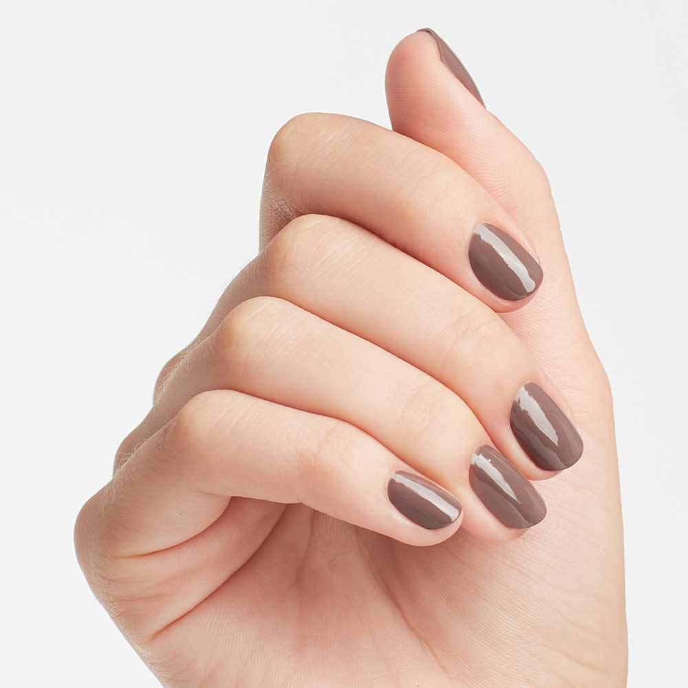 OPI Nail Lacquer Over the Taupe | Opaque Dark Brown Crème Chip Resistant Nail Polish | Vegan, Fast Drying, Streak Free