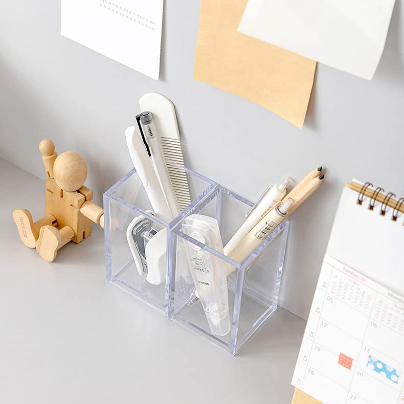 Newkita 3 Pack Clear Acrylic Cosmetic Pencil Pen Holder Cup, Clear Makeup Brush Holder, Desk Acrylic Brushes Storage Beauty and Personal Care Newkita