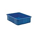 Quantum Storage DG93060BL Dividable Grid Storage Container, 22-1/2" L x 17-1/2" W x 6" H, Blue (Pack of 3)