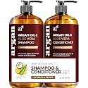 Argan Oil Shampoo and Conditioner Set - Sulfate-Free Formula with Nourishing Moroccan Oil and Keratin -for All Hair, Curly or Straight - Hydrate
