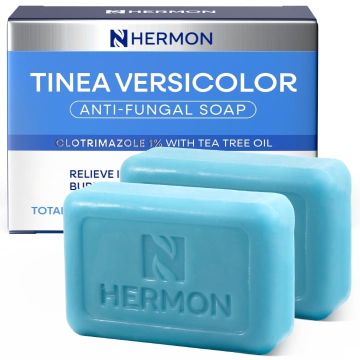 Hermon Tinea Versicolor Soap 2 Bars: Multi-Functional Clinically Proven for Tinea Versicolor, Athlete's Foot, Jock Itch, Ringworm - Fact Action Beauty & Personal Care Hermon