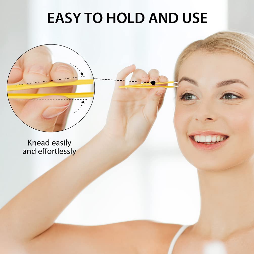 Winiw Tweezers Set - Professional Eyebrow Tweezer for Women Facial Hair - Great Precision Tweezers for Plucker, Splinter and Ingrown Hair Removal (3